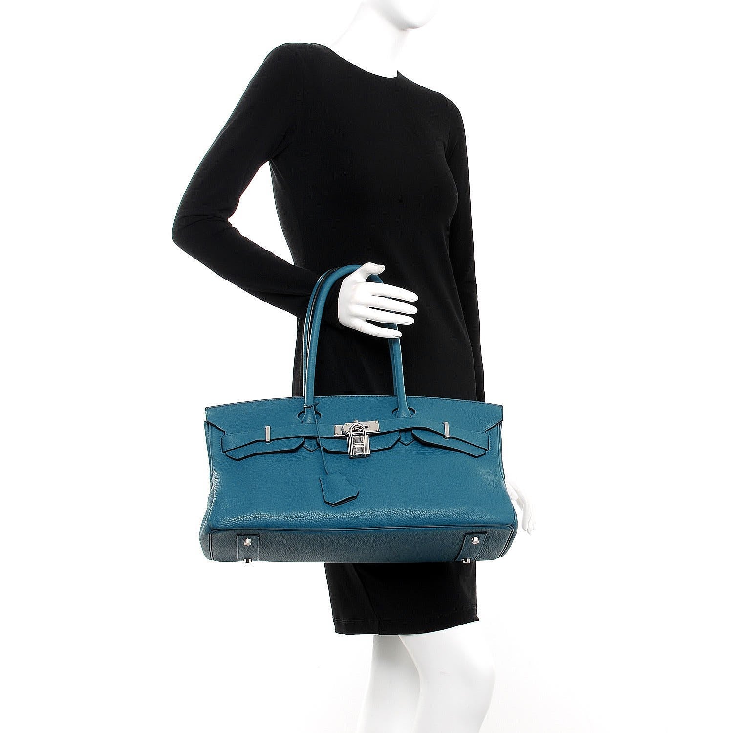 Hermes Taurillon Clemence JPG Shoulder Birkin II 42 Cobalt 2 of 32