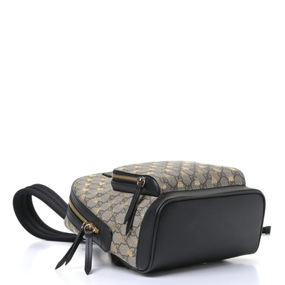 Gucci GG Supreme Monogram Bees Print Small Day Backpack Beige Oro Black 3 of 4