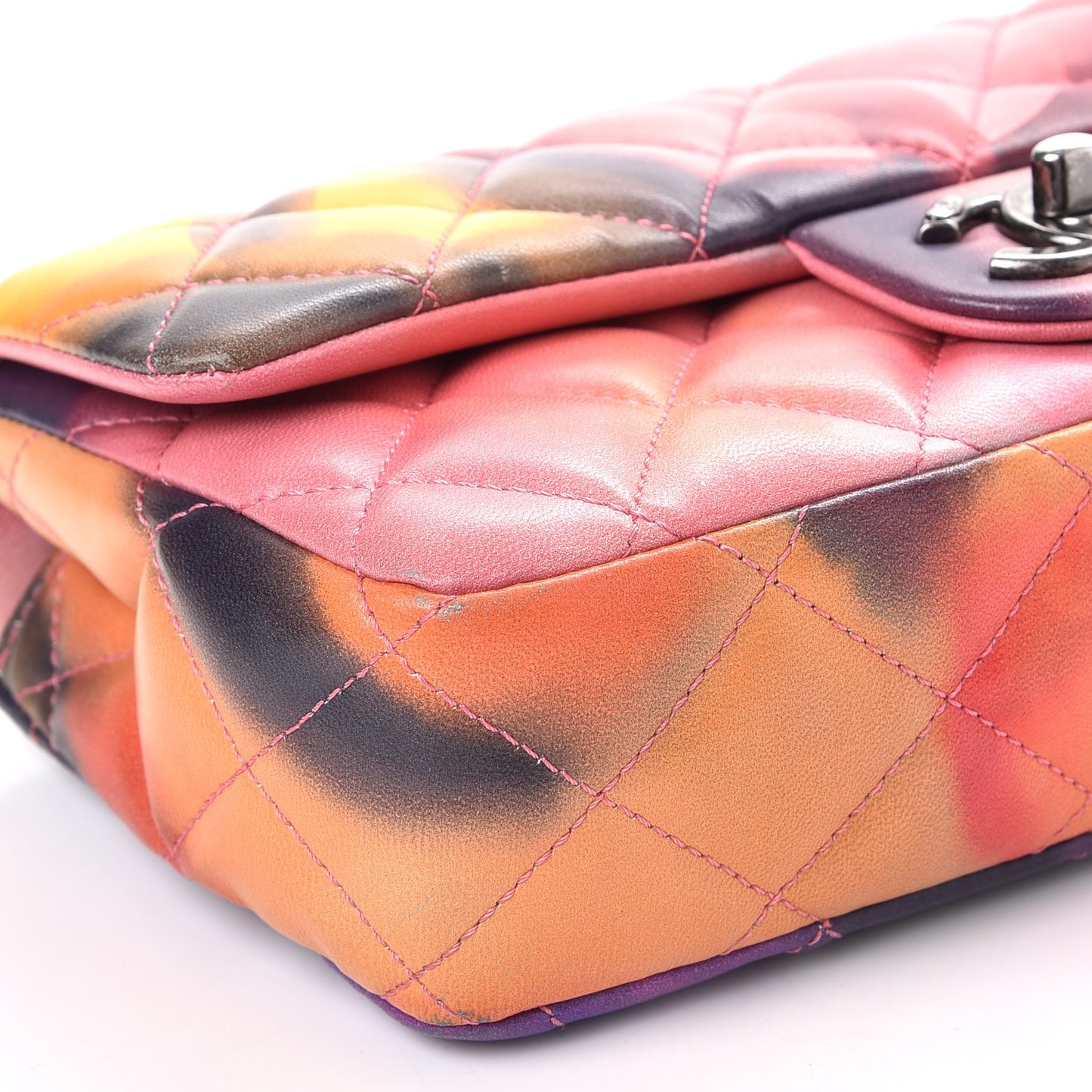 Printed Lambskin Quilted Small Flower Power Flap