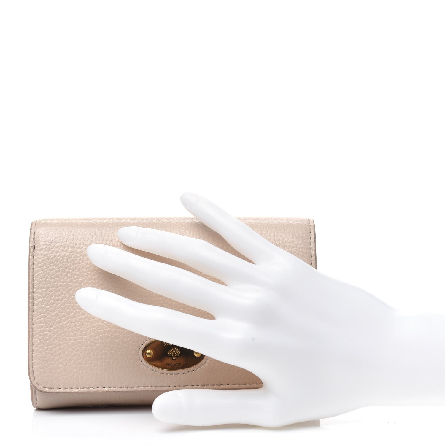 Mulberry Small Classic Grain Medium Plaque French Purse Wallet Rosewater 2 of 17