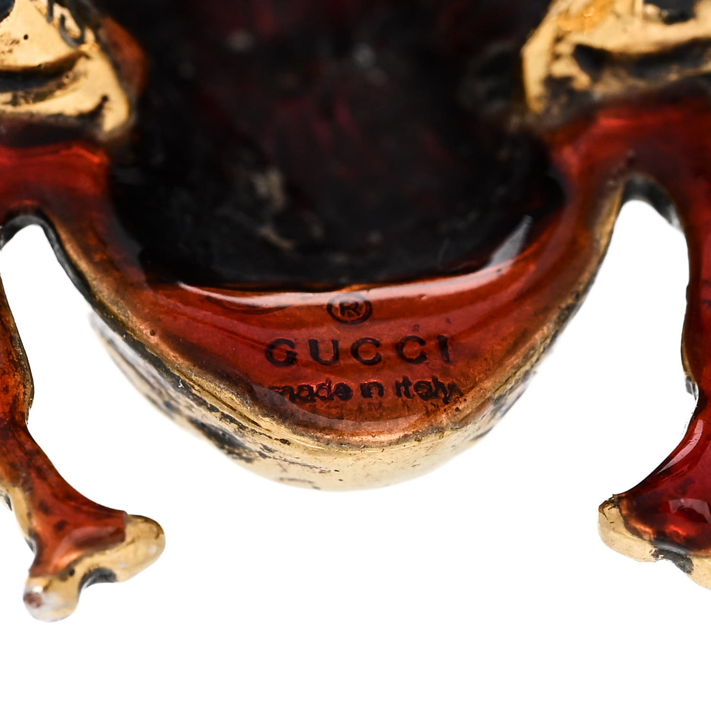 Metal Enamel Bee Ring 5 Aged Gold