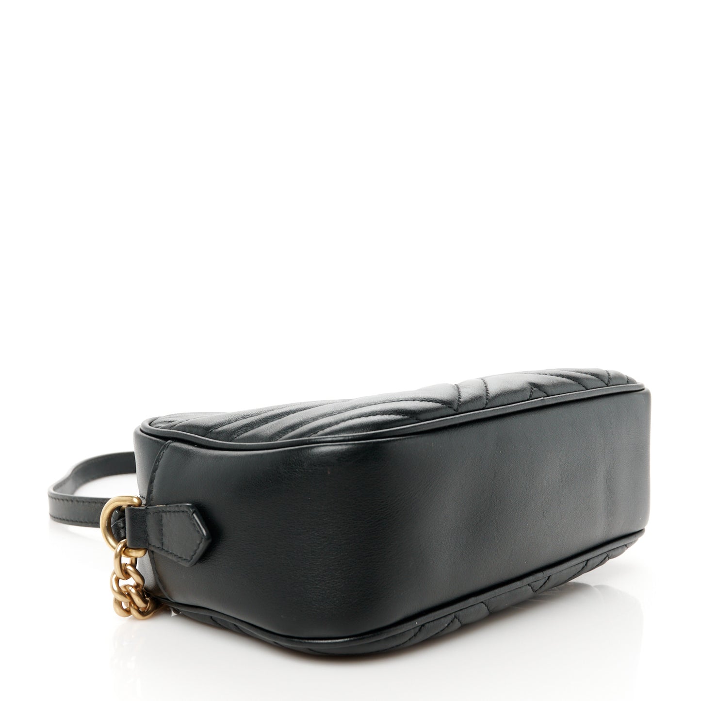 Calfskin Matelasse Small GG Marmont Chain Shoulder Bag Black