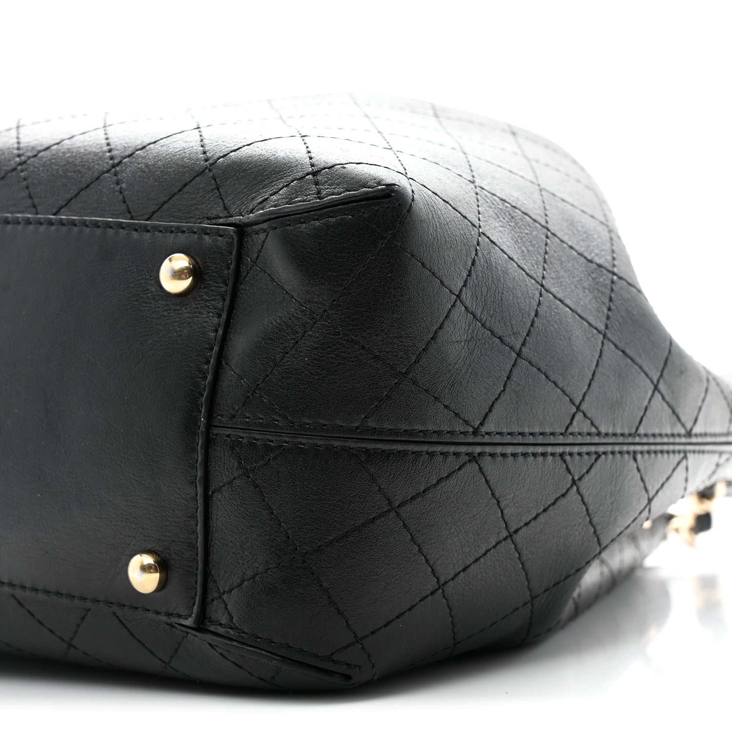 Chanel Calfskin Stitched Drawstring Bag Black 10 of 11