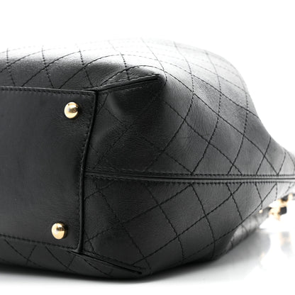 Chanel Calfskin Stitched Drawstring Bag Black 10 of 11