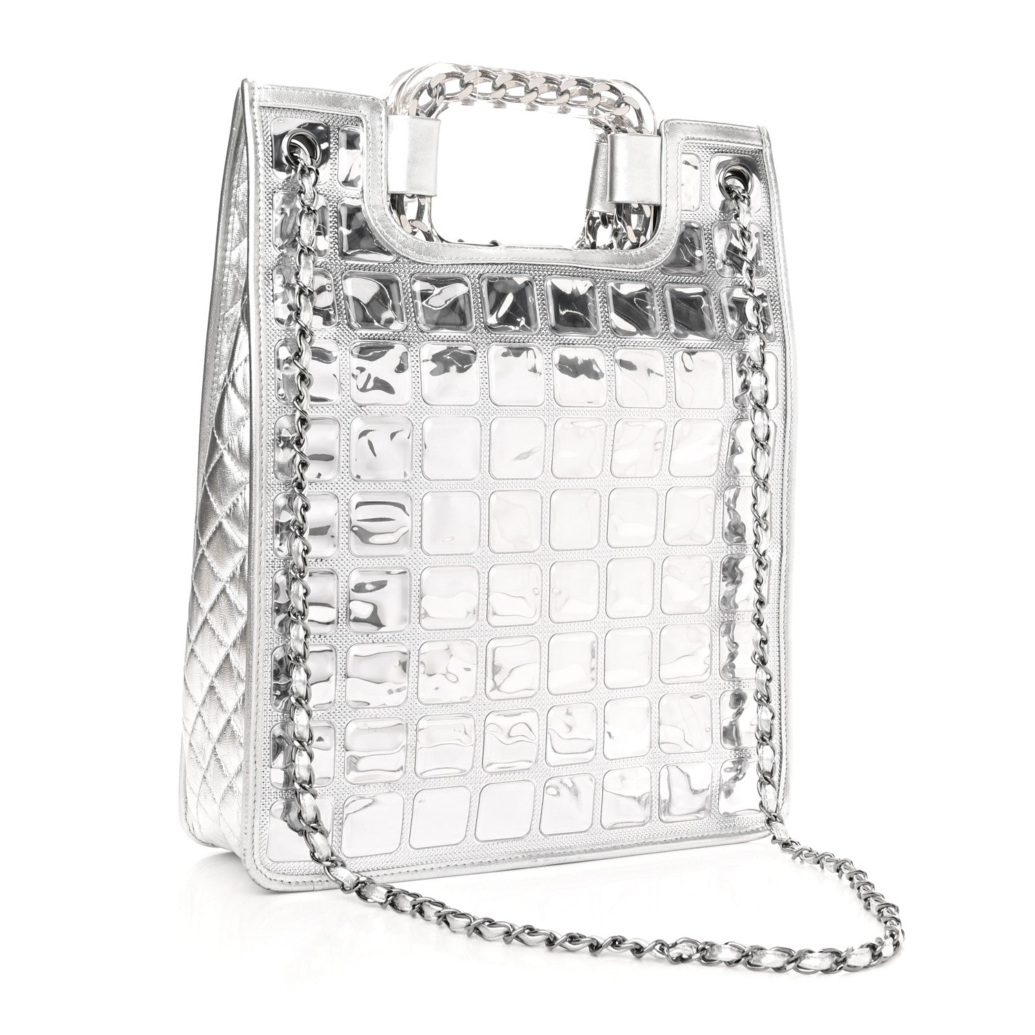 Chanel Vinyl Ice Cube Large Shopper Tote Silver 2 of 9