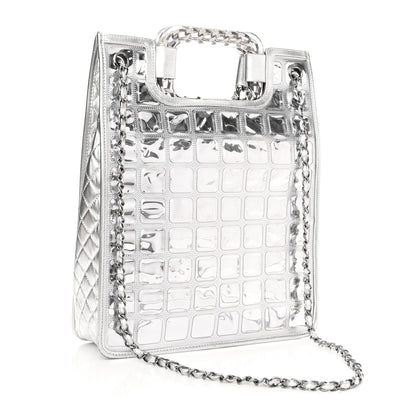 Chanel Vinyl Ice Cube Large Shopper Tote Silver 2 of 9