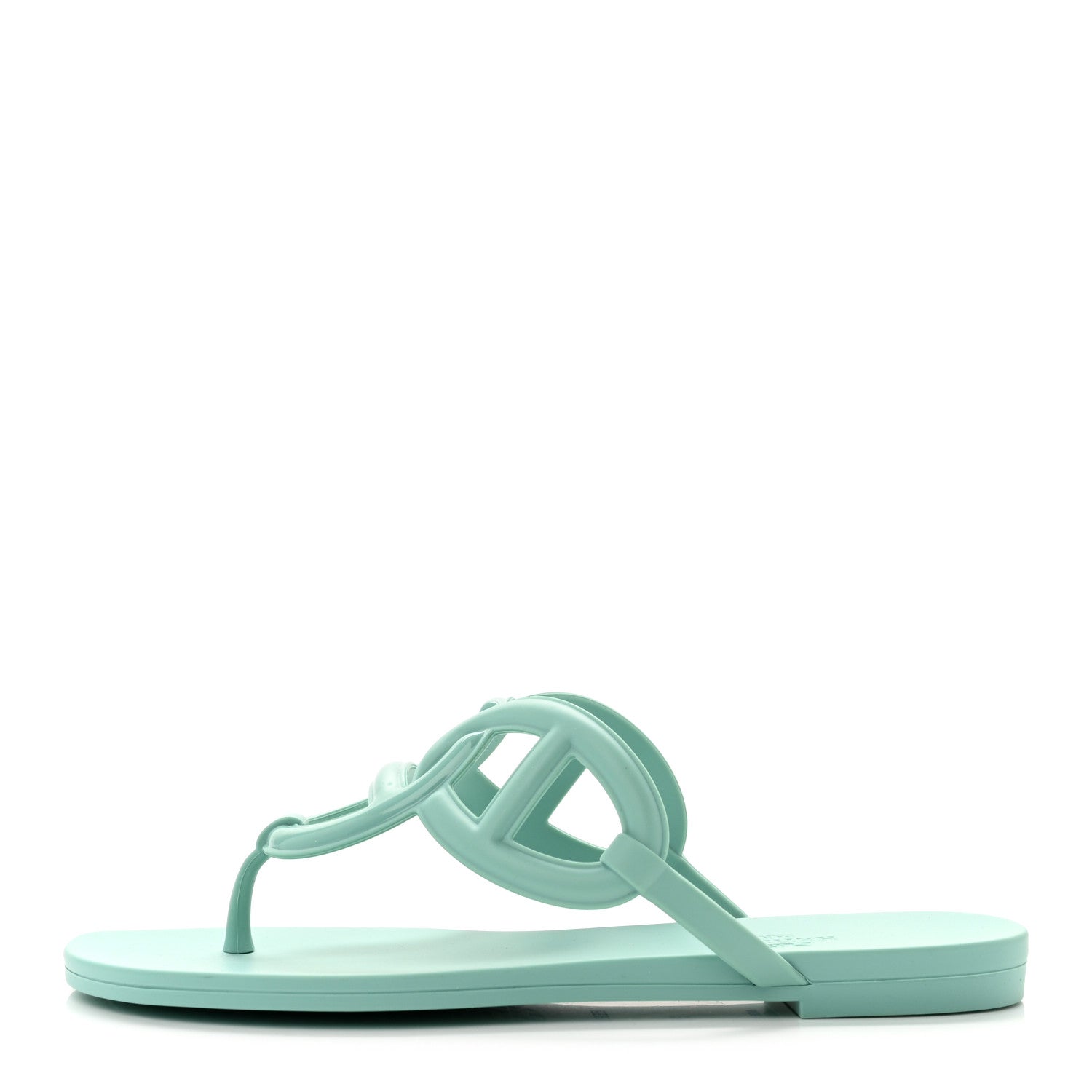 Hermes Rubber Womens Egerie Sandals 35 Vert Embrun 1 of 8