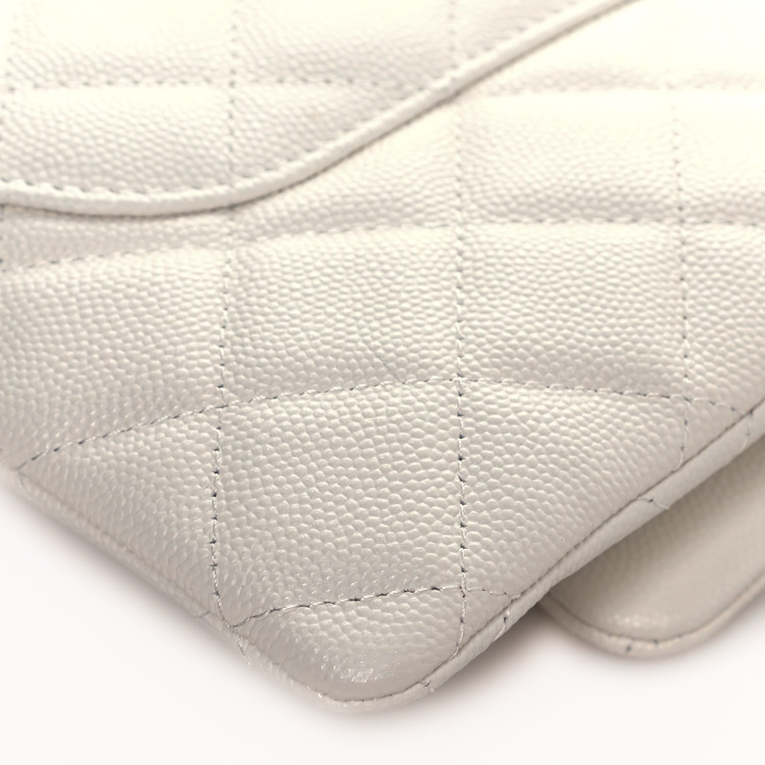 Chanel Caviar Quilted Flap Clutch White 13 of 14