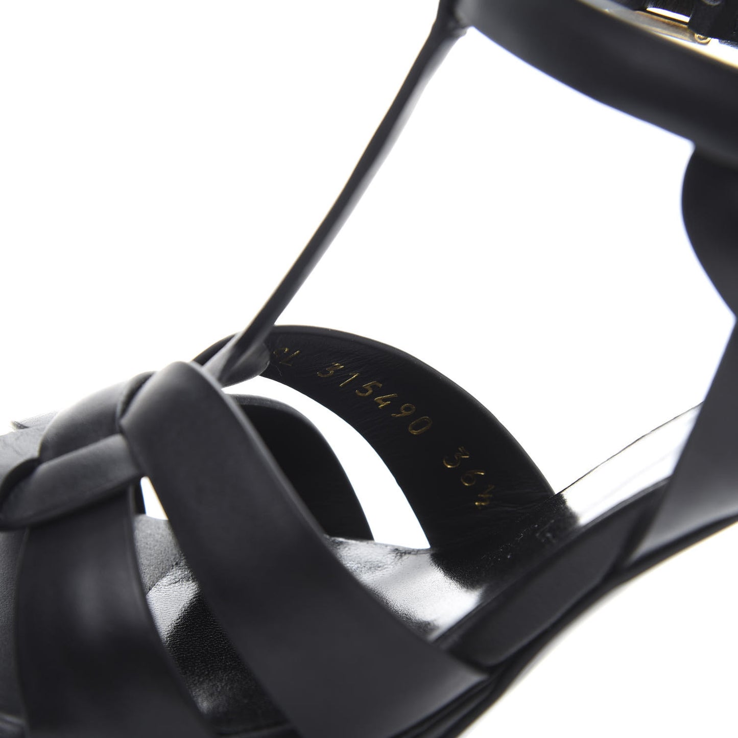 Calfskin Tribute 75 Platform Sandals 36.5 Black