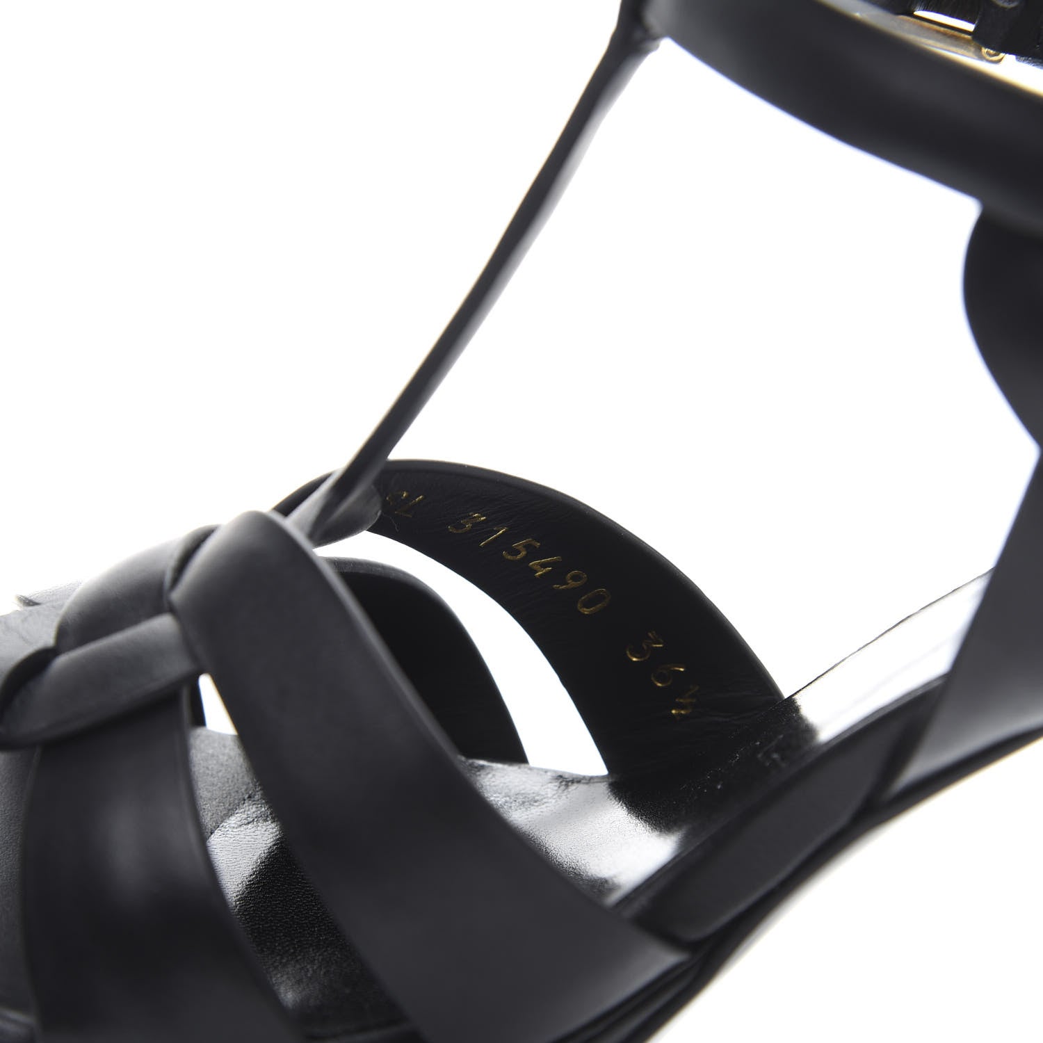 Saint Laurent Calfskin Tribute 75 Platform Sandals 36.5 Black 8 of 9