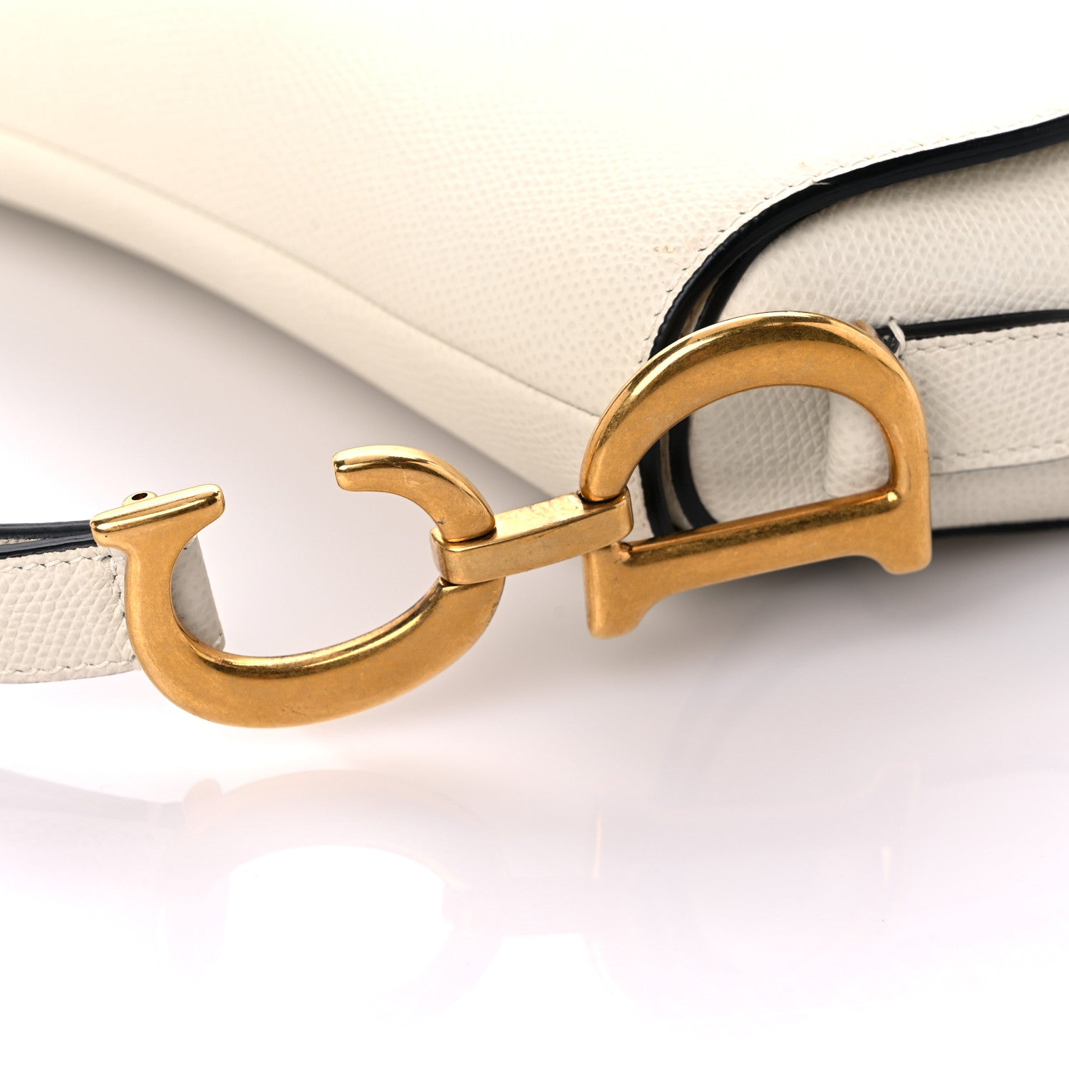 Christian Dior Grained Calfskin Saddle Bag White 17 of 18
