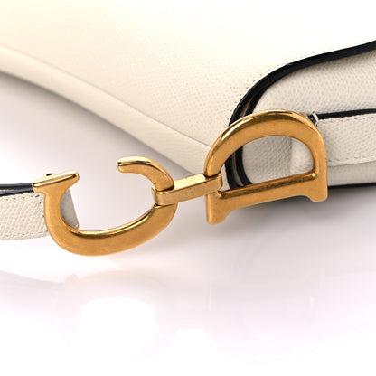 Christian Dior Grained Calfskin Saddle Bag White 17 of 18