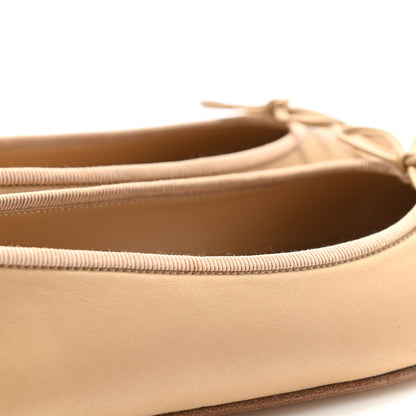 Chanel Lambskin Cap Toe CC Ballerina Flats 36.5 Beige 9 of 9