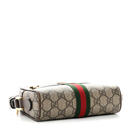 Gucci GG Supreme Monogram Web Mini Ophidia Shoulder Bag Brown 4 of 13