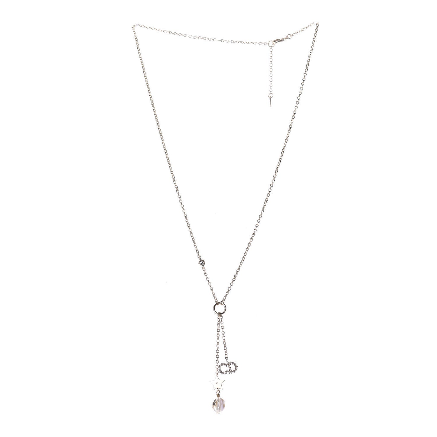 Crystal Pearl Shiny-D Tribal Long Necklace Gold