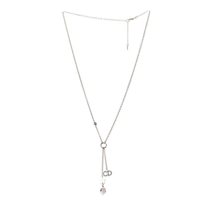 Christian Dior Crystal Pearl Shiny-D Tribal Long Necklace Gold 1 of 7