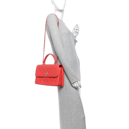 Chanel Lambskin Quilted Medium Trendy CC Flap Dual Handle Bag Coral 2 of 13