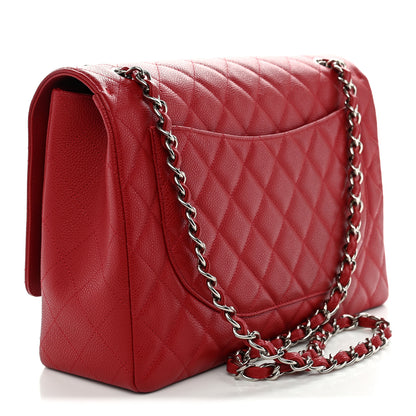 Chanel Caviar Quilted Maxi Single Flap Red 2 of 11