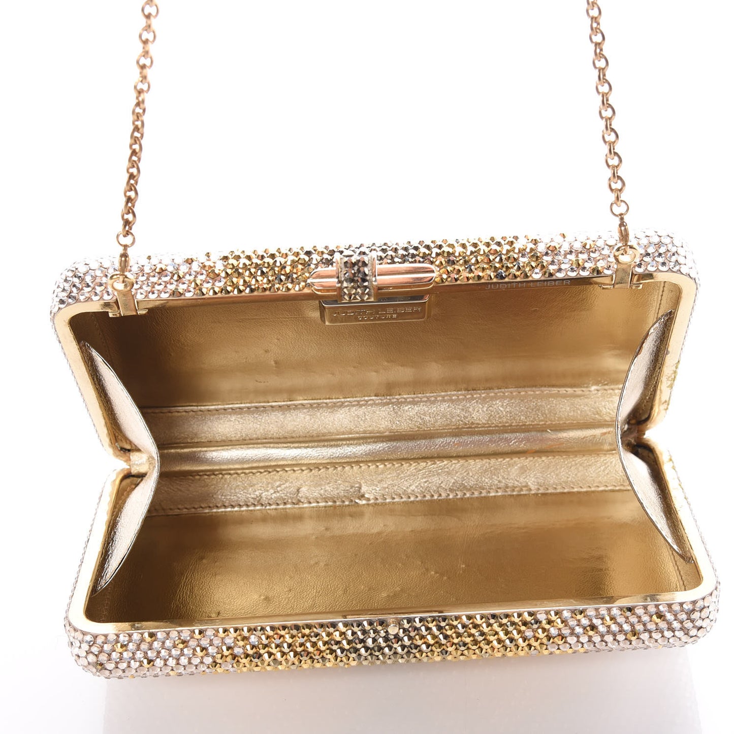 Swarovski Crystal Minaudiere Clutch Gold Silver