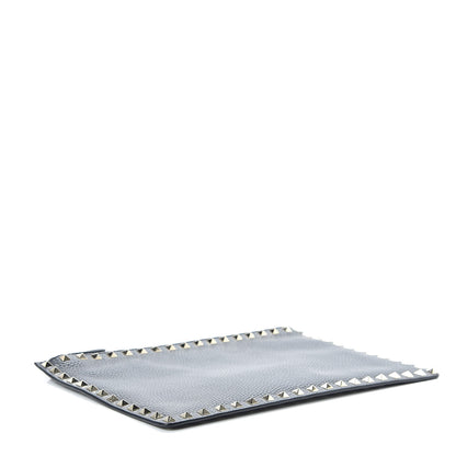 Valentino Garavani Pebbled Calfskin Large Rockstud Zip Pouch Black 4 of 7