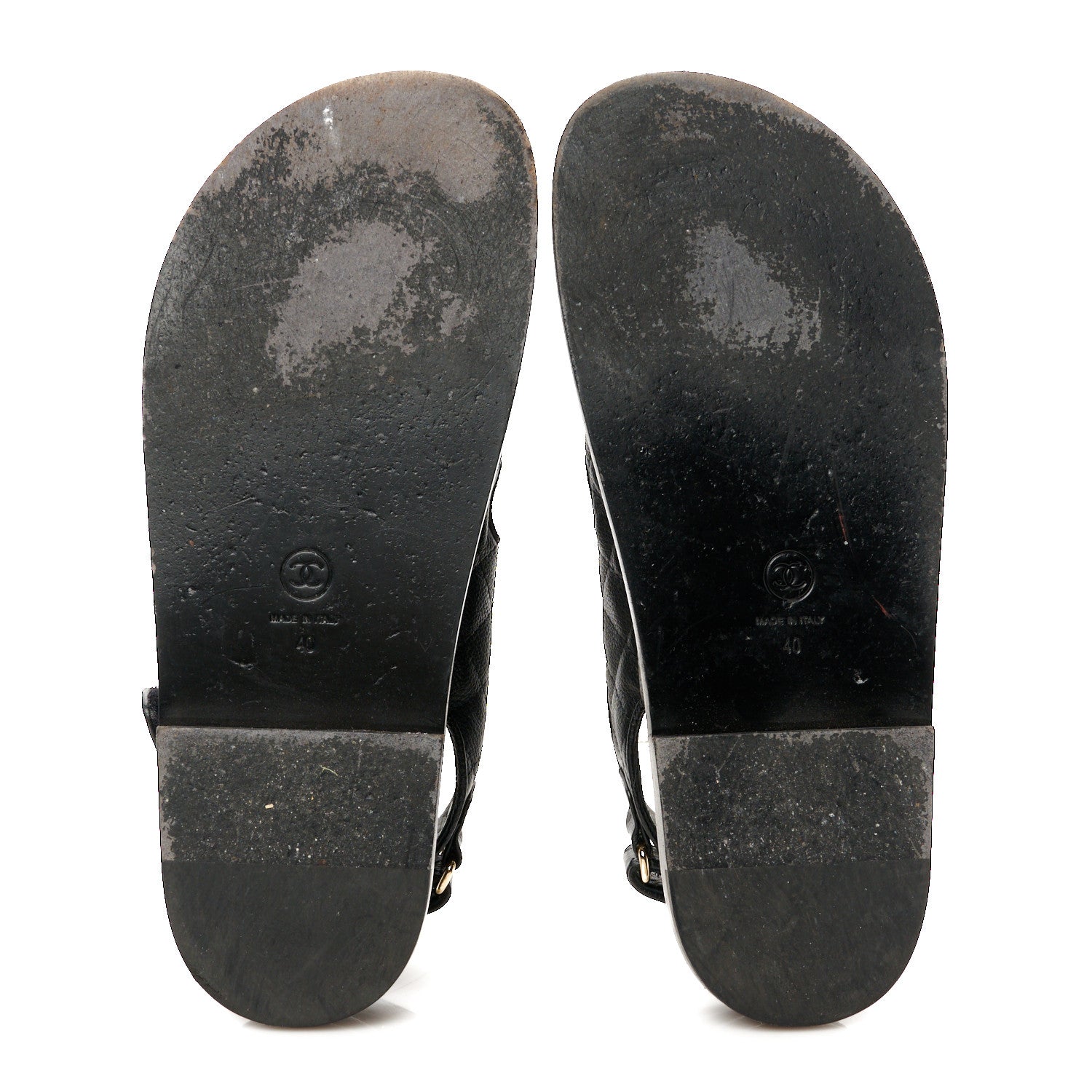 Chanel Grained Calfskin Velcro Dad Sandals 40 Black 6 of 10