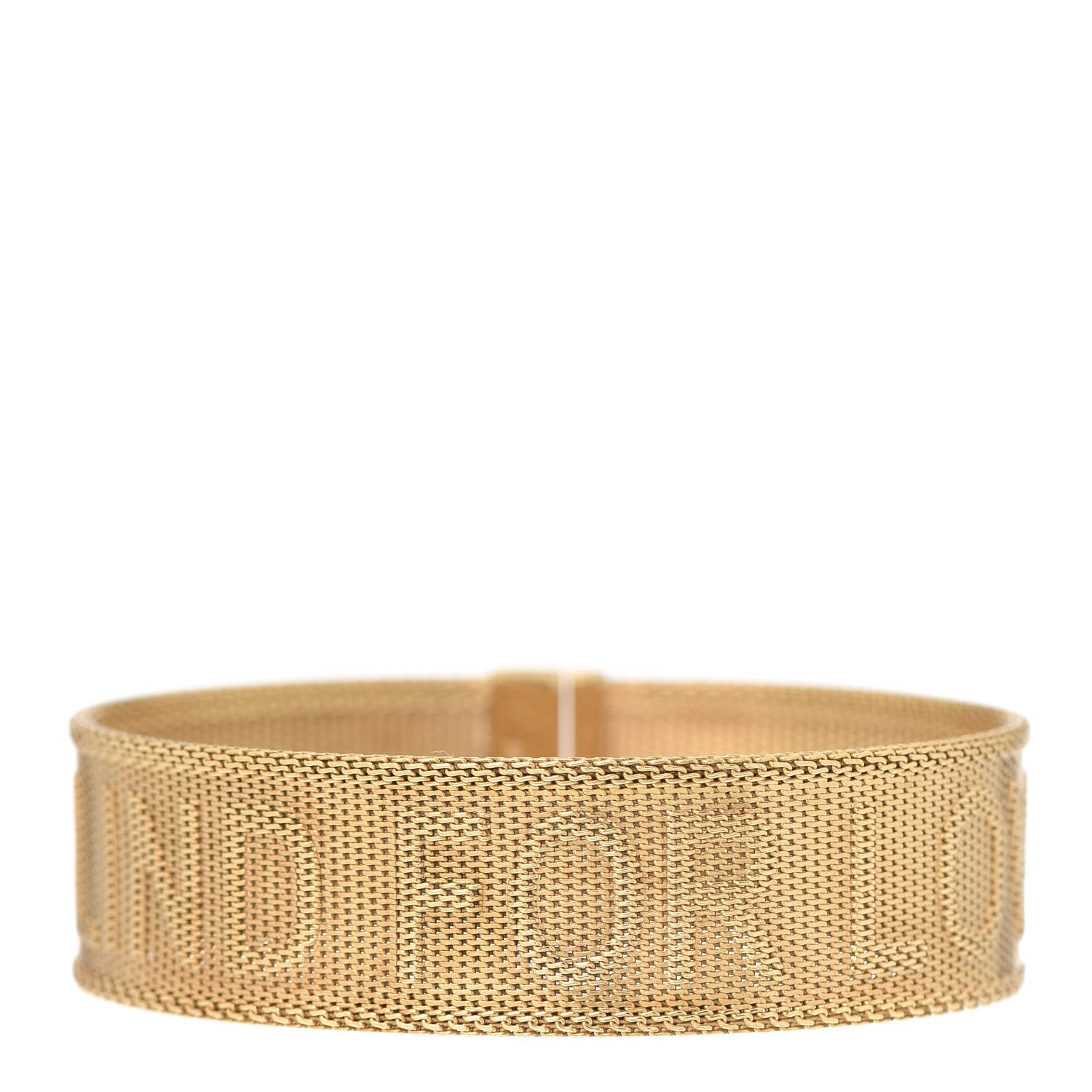 Gucci 18K Yellow Gold Mesh Love Is Blind Bracelet 1 of 8
