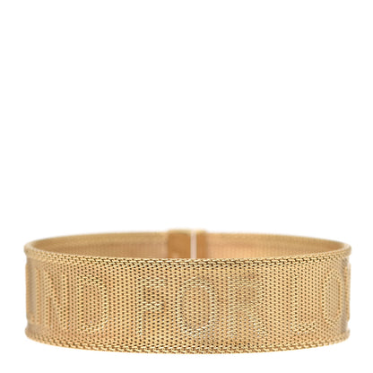Gucci 18K Yellow Gold Mesh Love Is Blind Bracelet 1 of 8