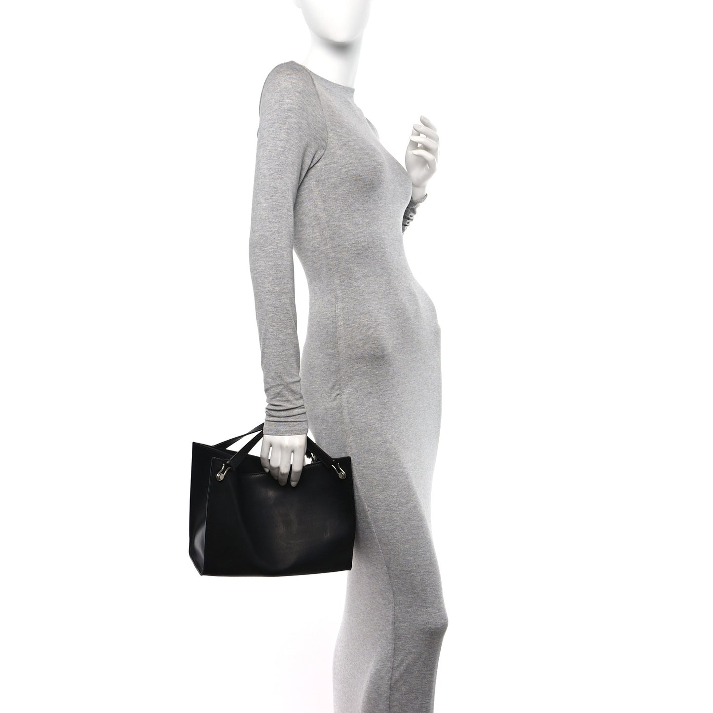 Polished Saddle Calfskin Small Alexia Bag Black