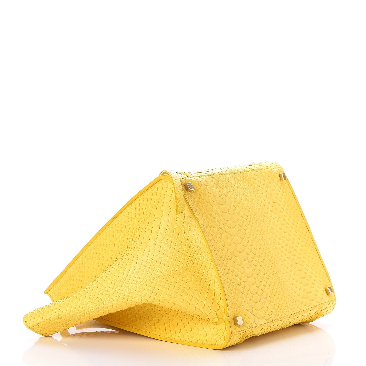 Celine Python Medium Phantom Luggage Yellow 4 of 7