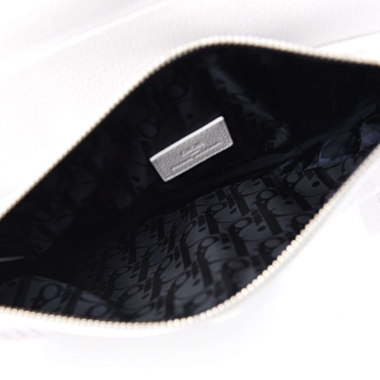 Christian Dior X DANIEL ARSHAM Grained Calfskin Newspaper Print Saddle Bag White 4 of 11