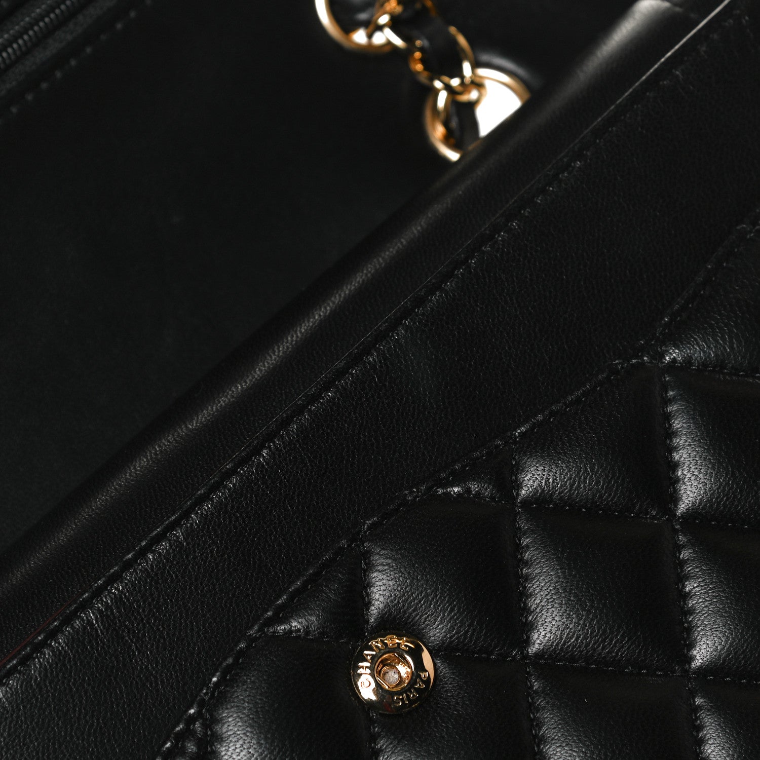 Chanel Lambskin Quilted Medium Double Flap Black 12 of 16
