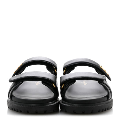 Christian Dior Lambskin Dioract 10mm Sandals 41 Black 3 of 10