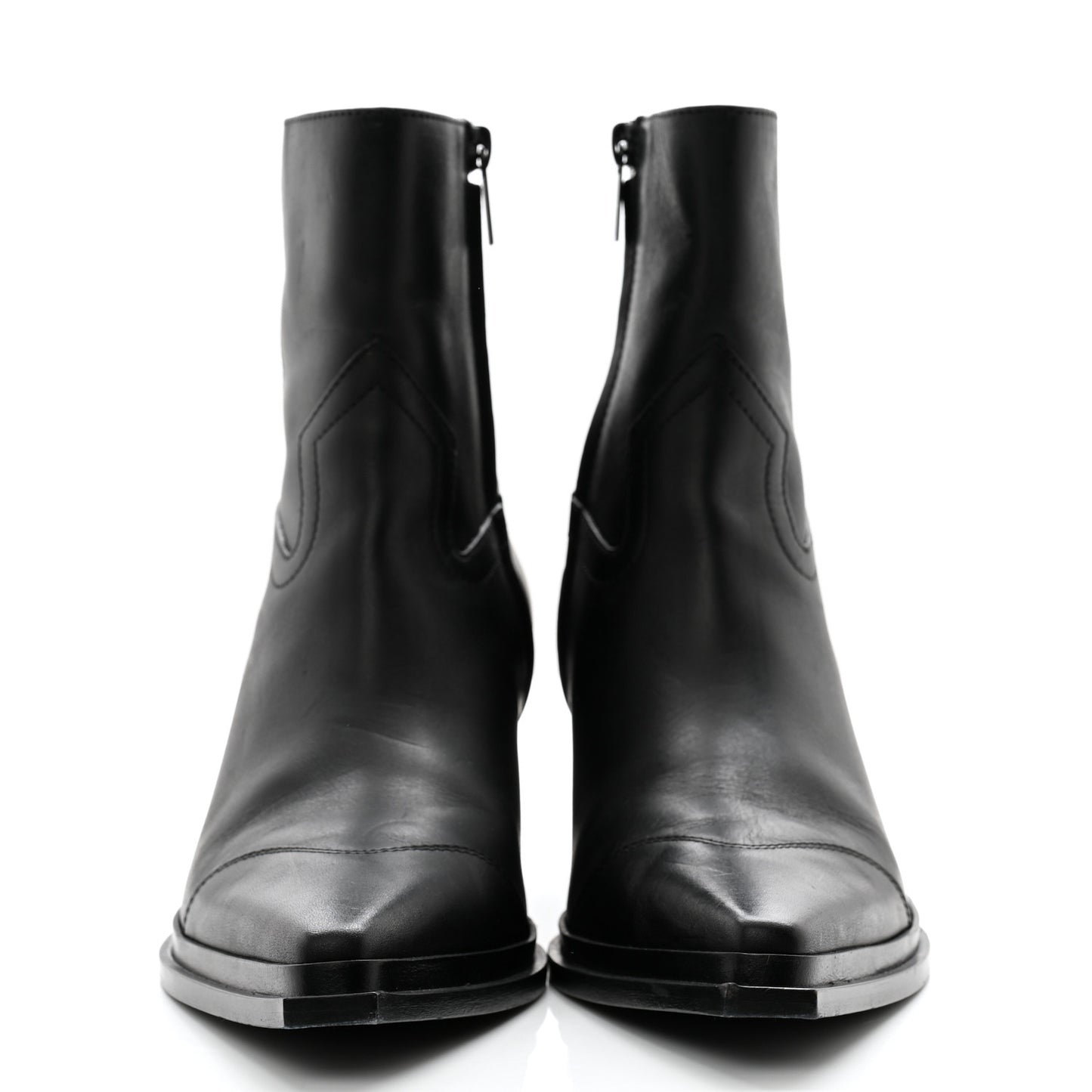 Shiny Calfskin Cece 60 Ankle Boots 37 Black