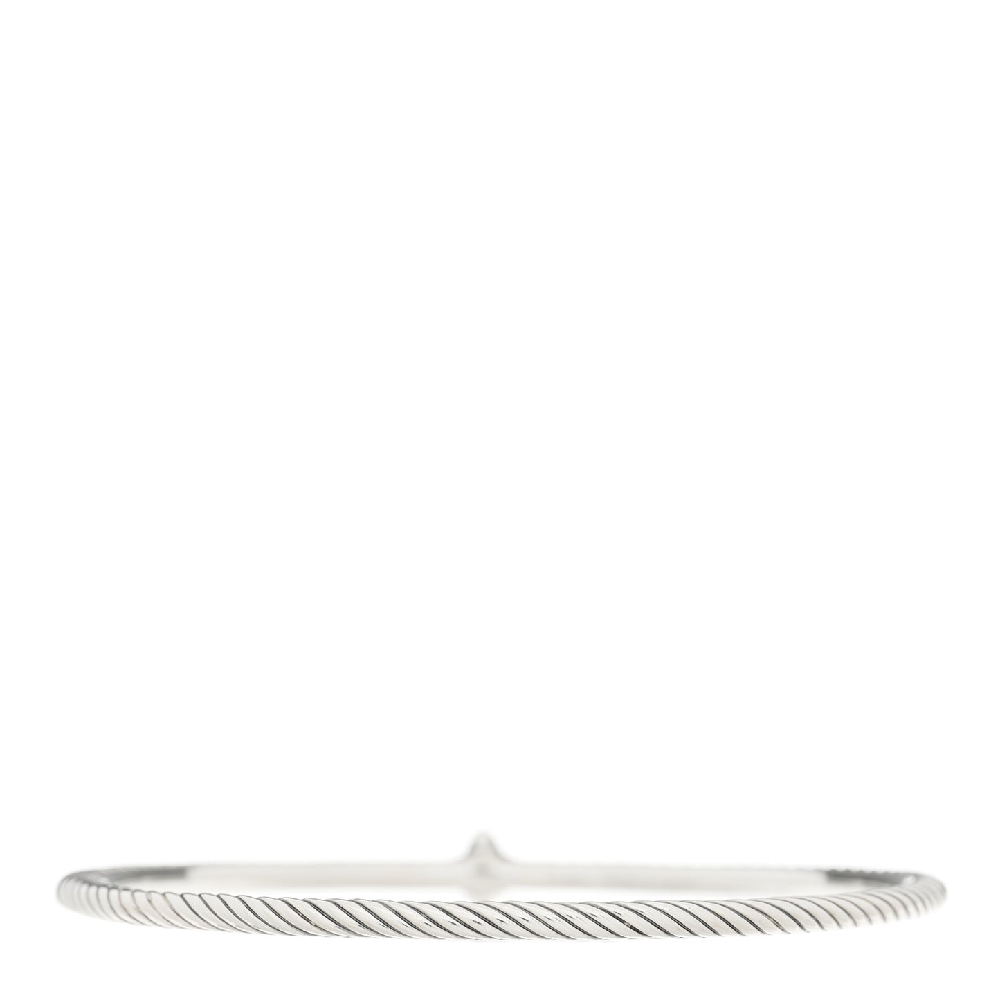 Sterling Silver Diamond 3mm Quatrefoil Station Cable Bangle Bracelet