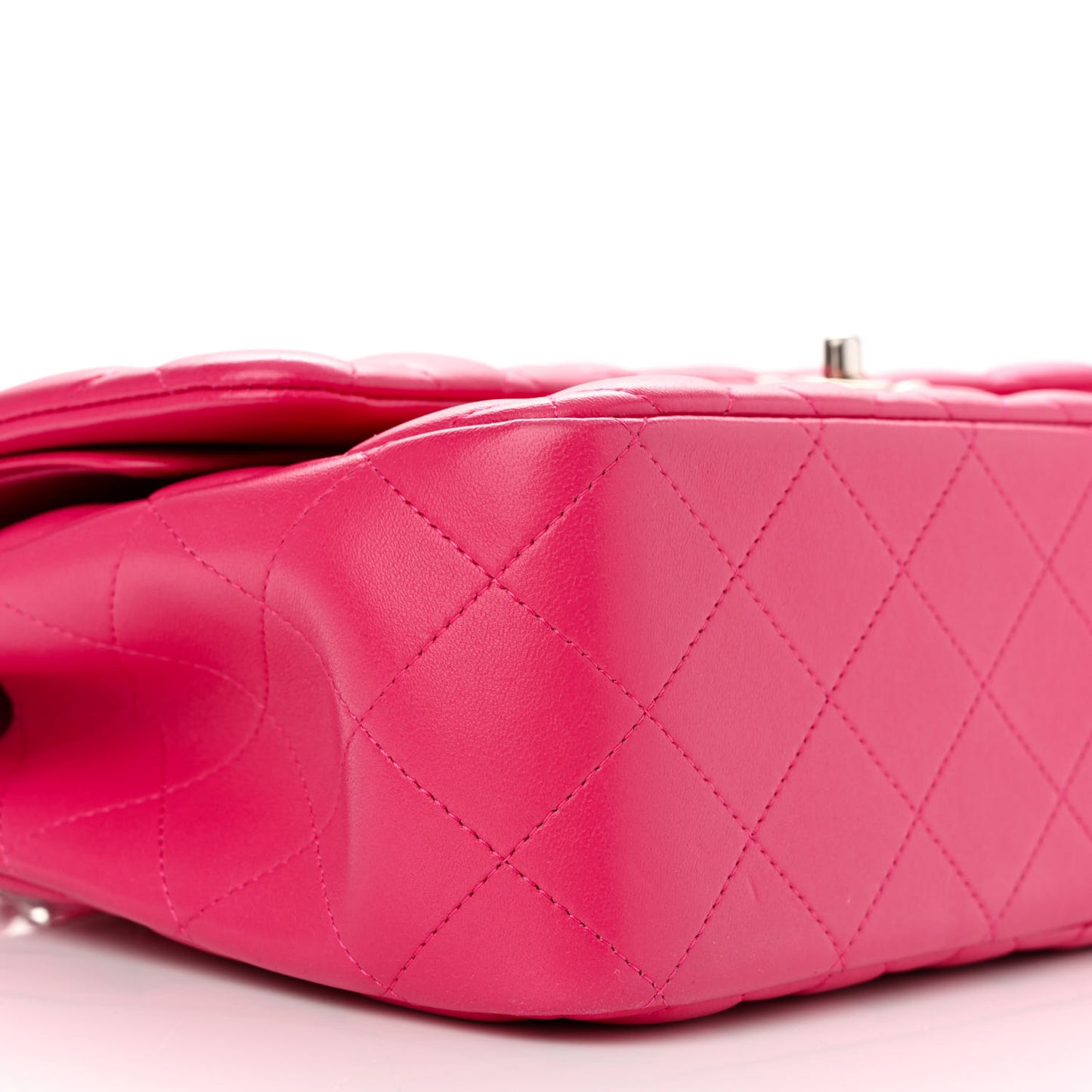 Lambskin Quilted Jumbo Double Flap Dark Pink