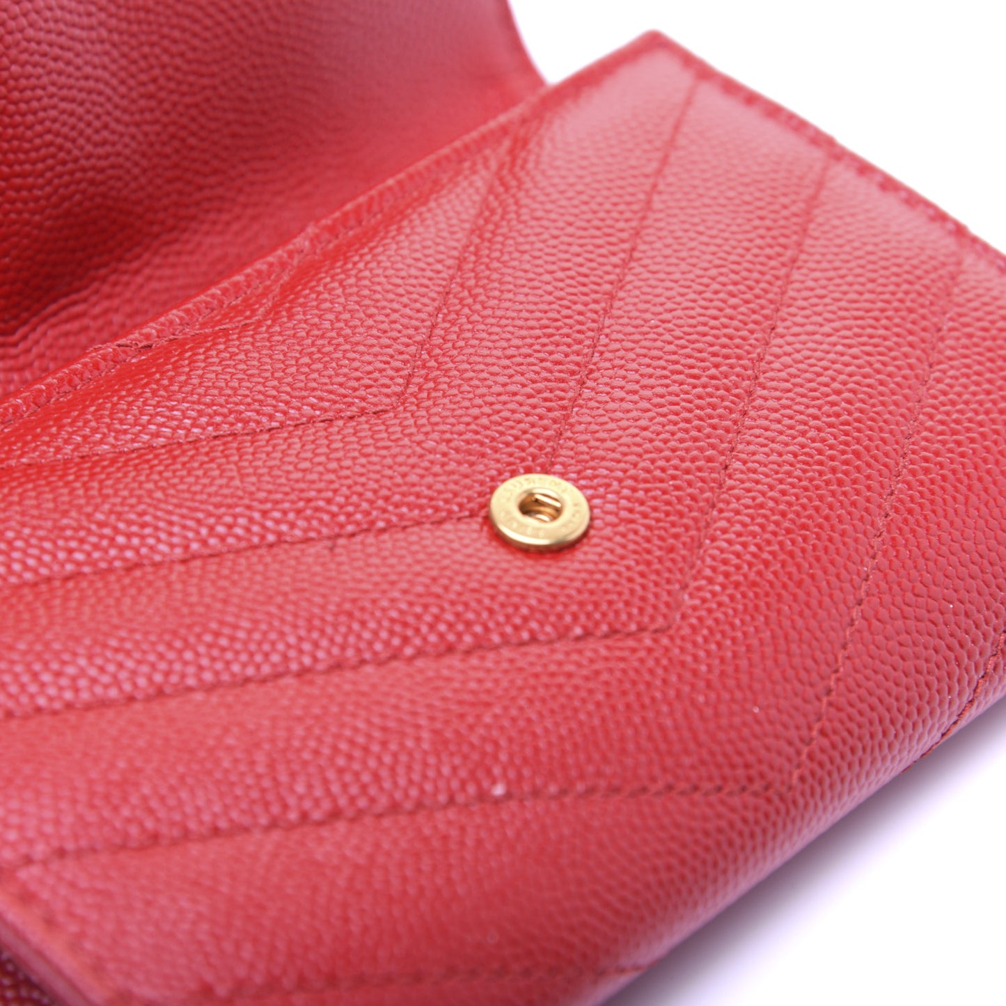 Grain De Poudre Matelasse Chevron Small Monogram Envelope Wallet Bandana Red