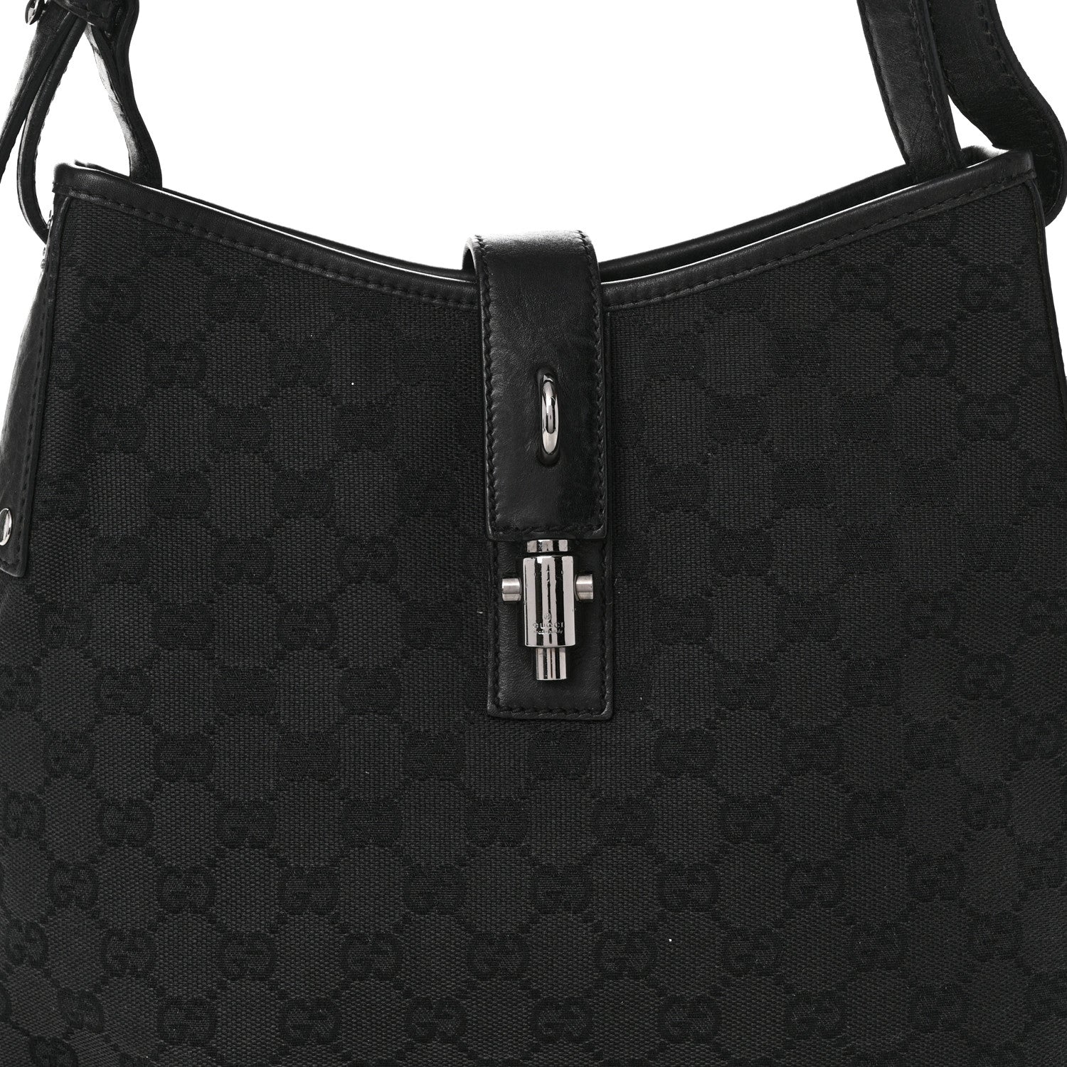 Gucci Monogram Piston Shoulder Bag Black 8 of 10