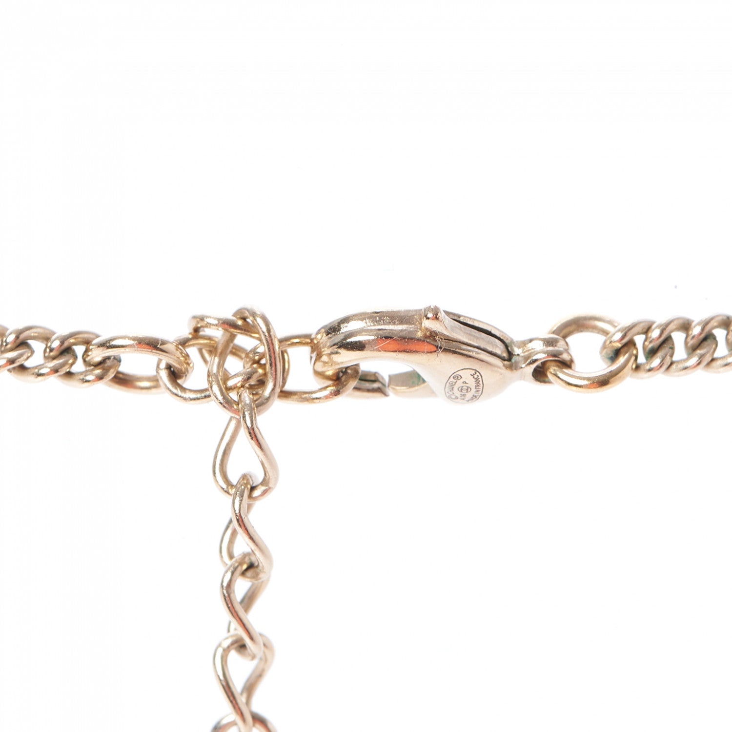 Chanel Pearl Baguette Crystal CC Medallion Necklace Gold 4 of 6