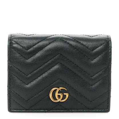 Gucci Calfskin Matelasse GG Marmont Card Case Black 1 of 10