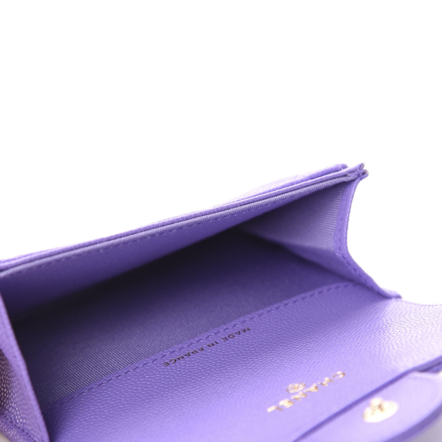 Chanel Caviar Quilted Flap Card Holder Wallet Purple 5 of 9