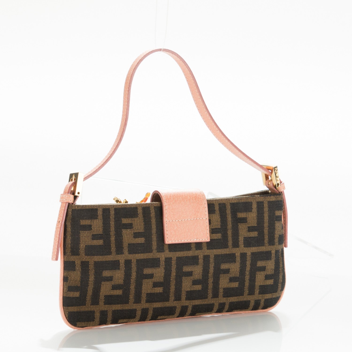 Fendi Zucca Crystal Floral Pochette Tobacco Pink 2 of 7