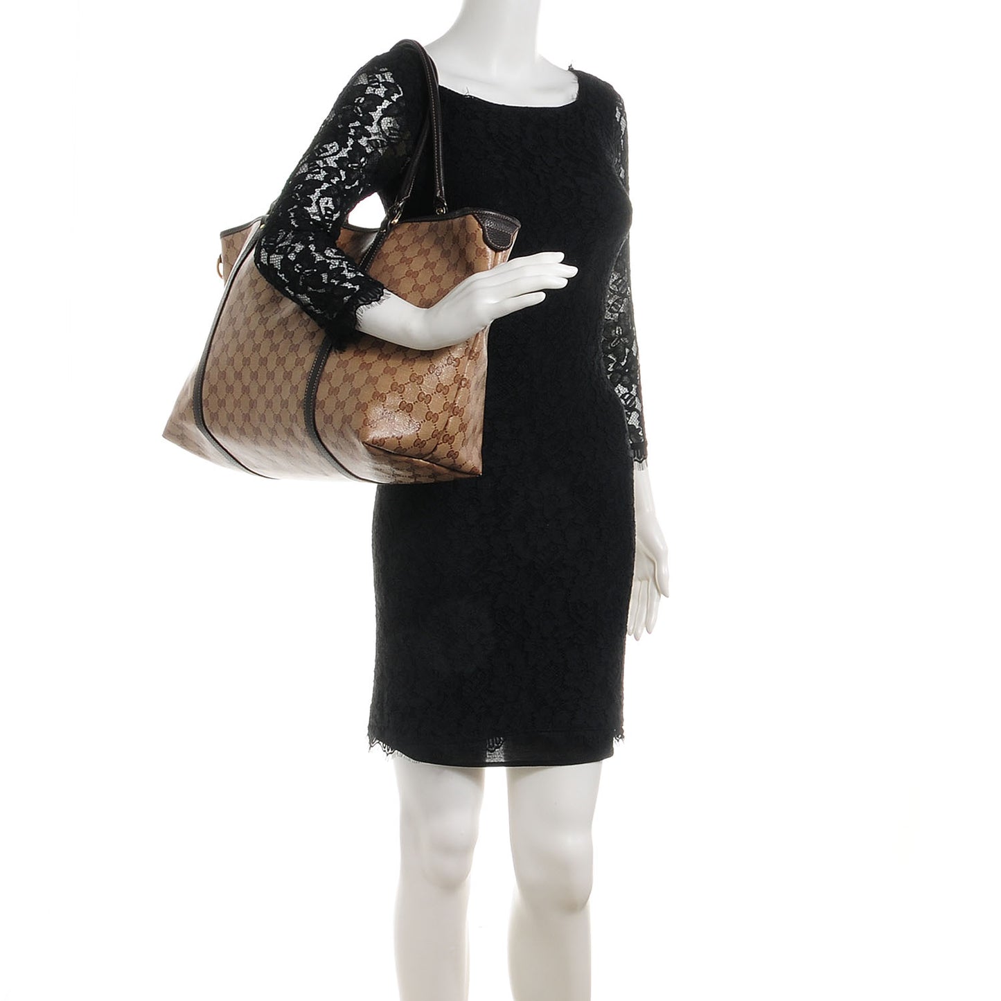 Crystal Monogram Large Joy Tote Beige Ebony Testa di Moro