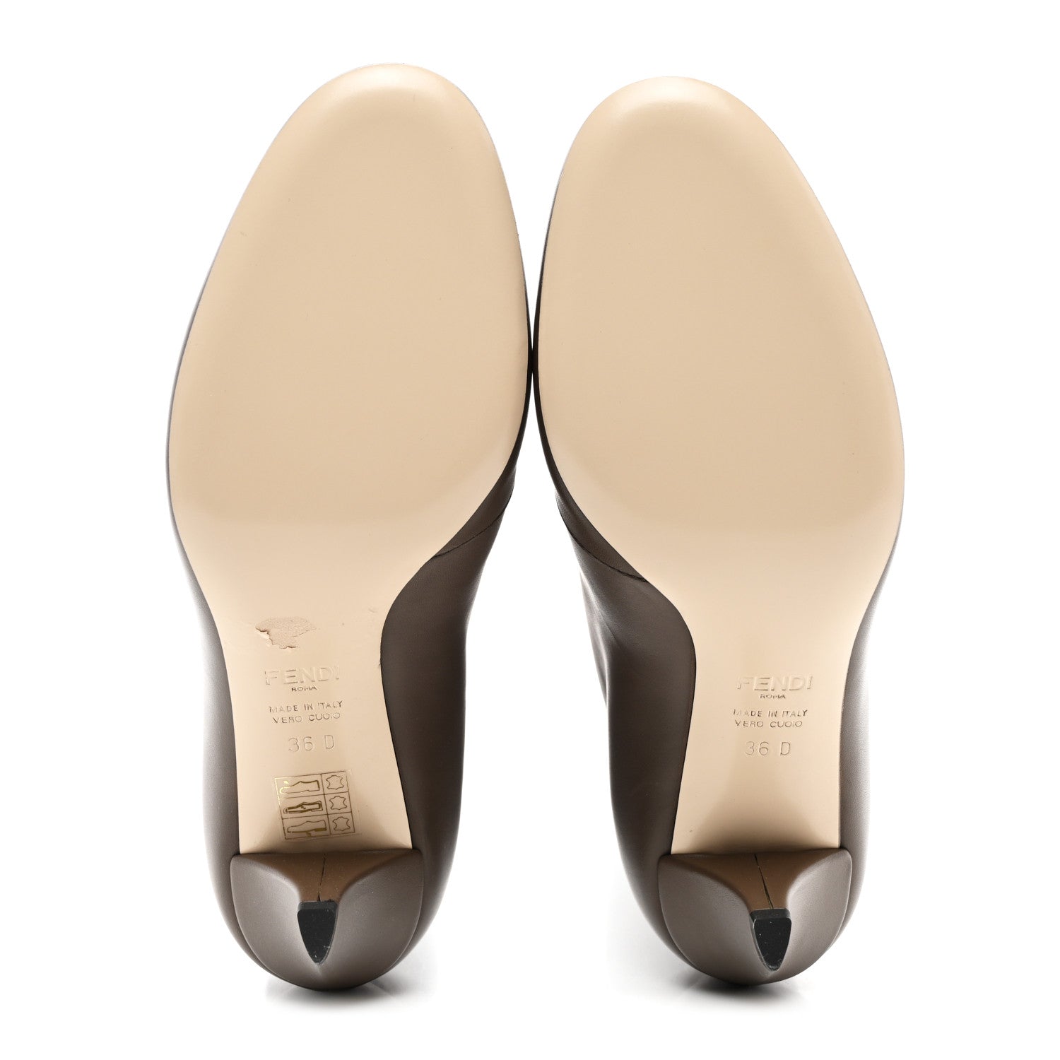 Fendi Vitello Karligraphy Tall Boots 36 Brown 5 of 8