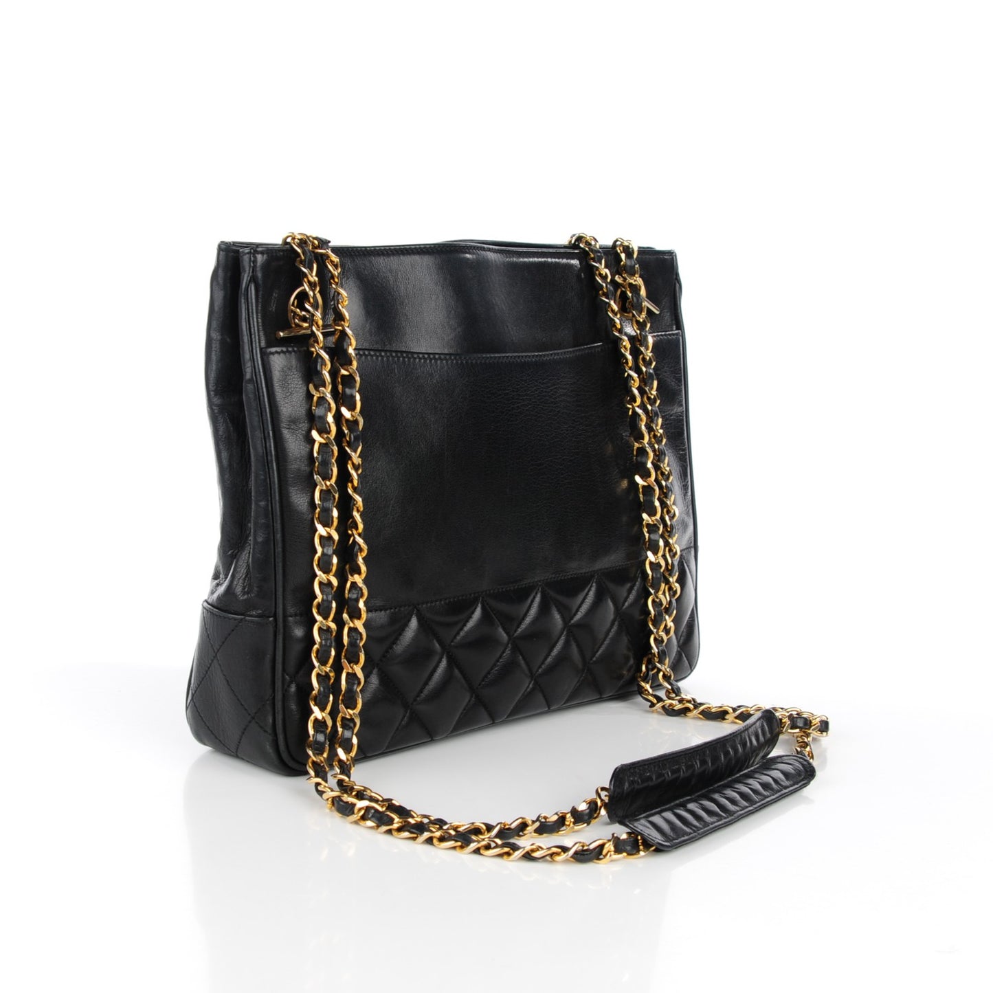 Lambskin Quilted Shoulder Bag Black