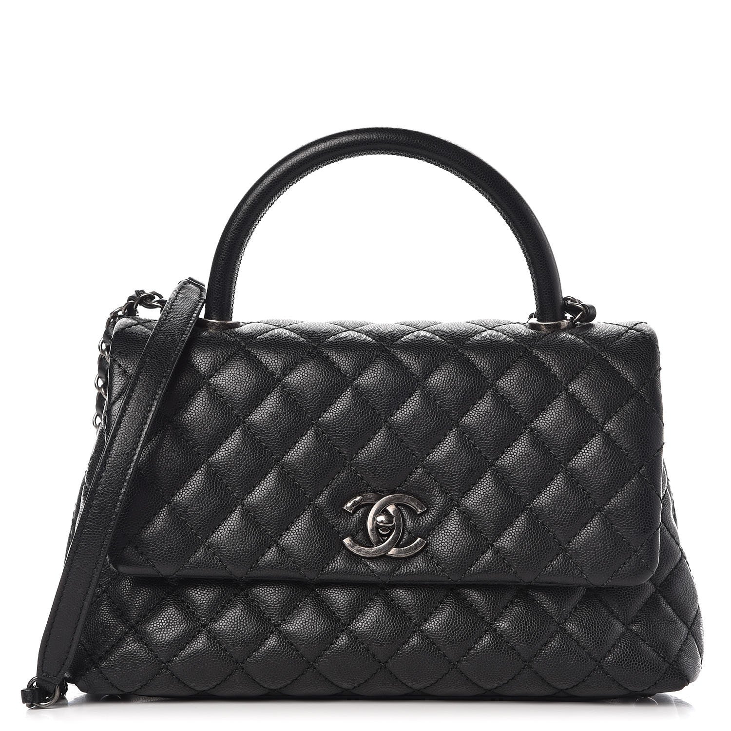 Chanel Caviar Quilted Small Coco Handle Flap Black 1 of 9