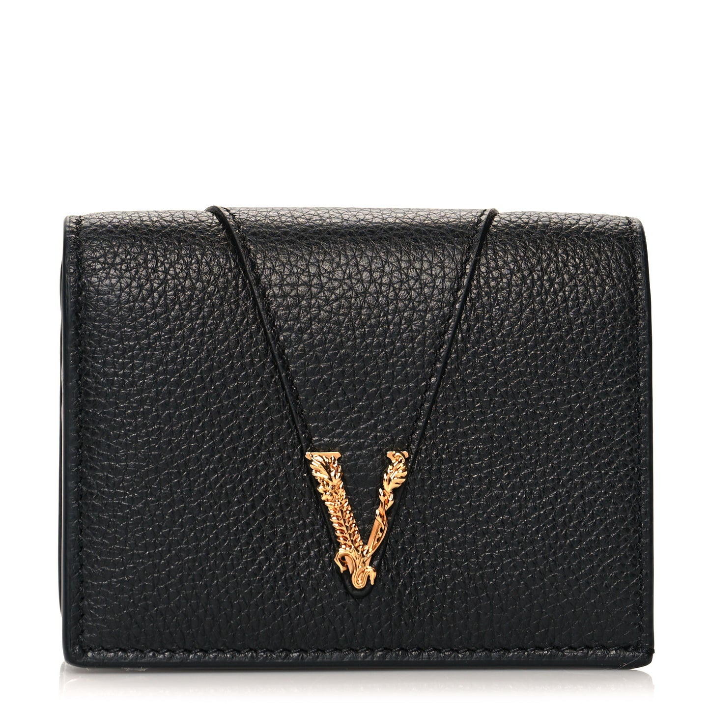 Grained Calfskin Virtus Bifold Wallet Black