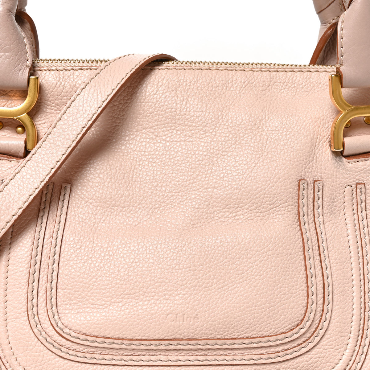 Calfskin Medium Marcie Satchel Nude Pink