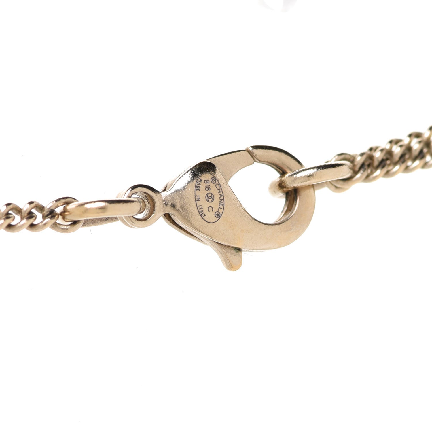 Chanel Enamel Pearl CC Flower Necklace Gold Pink 5 of 6