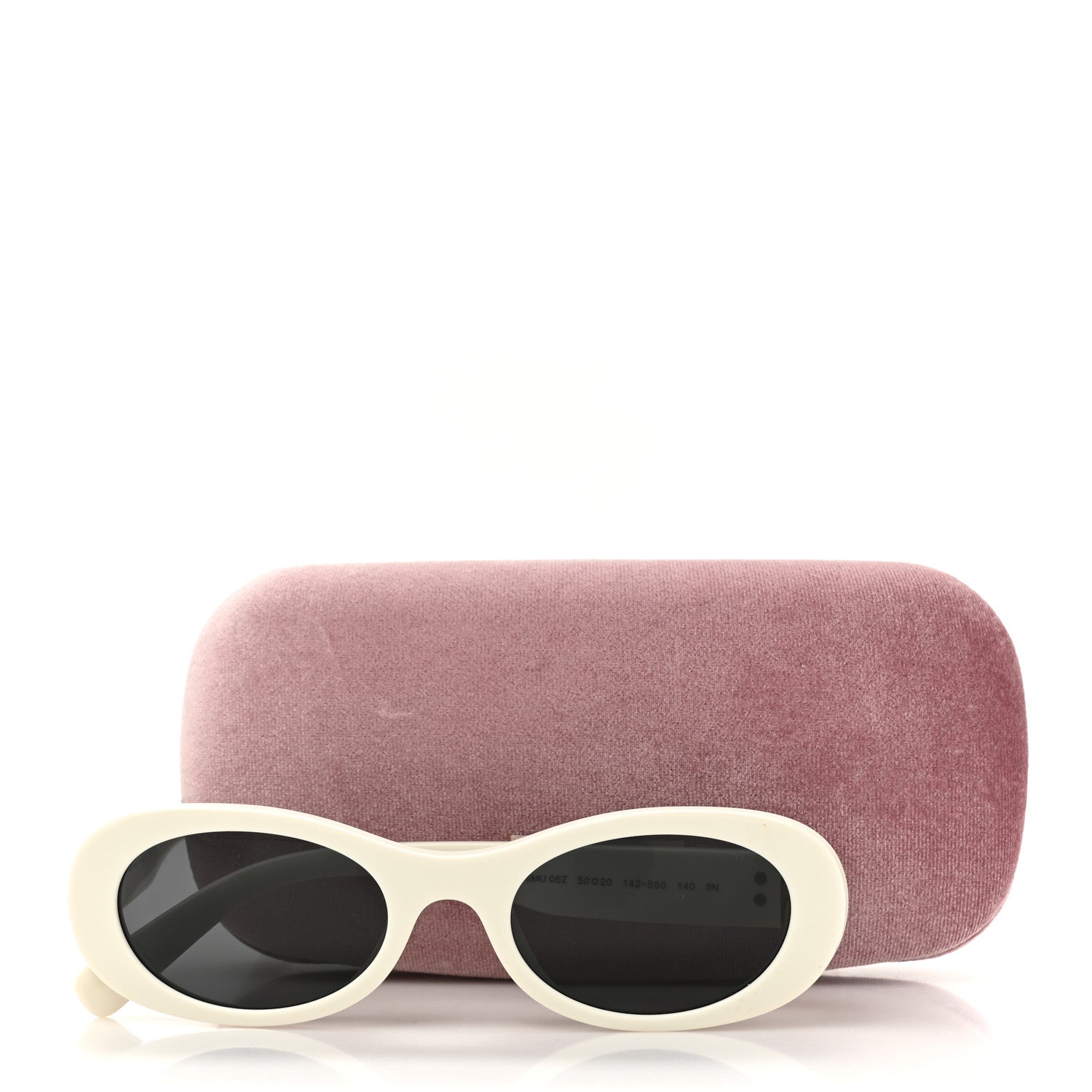 Miu Miu Acetate Oval Sunglasses SMU 06Z White 8 of 8