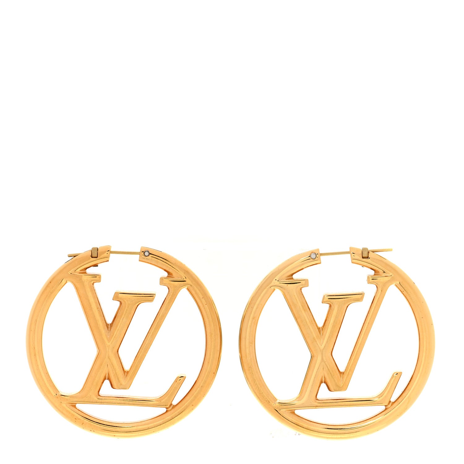 Louis Vuitton Metal Louise Hoop Earrings Gold 1 of 5